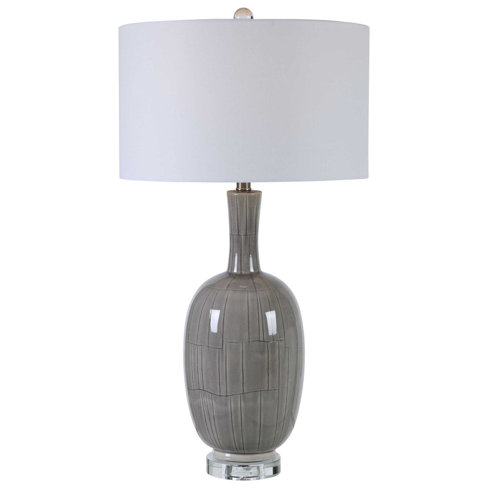 Uttermost Table Lamps 28279 LeAnna Gray Crackle Table Lamp Esprit